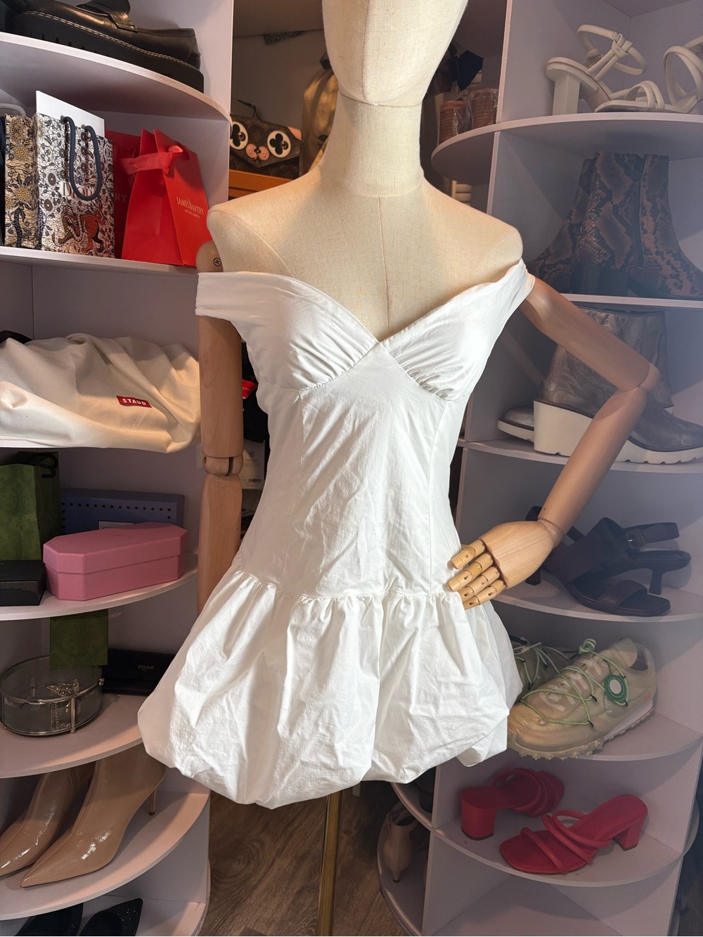 Peppermayo endless romance off shoulder mini dress in white - 4 nwt - Picture 4 of 6
